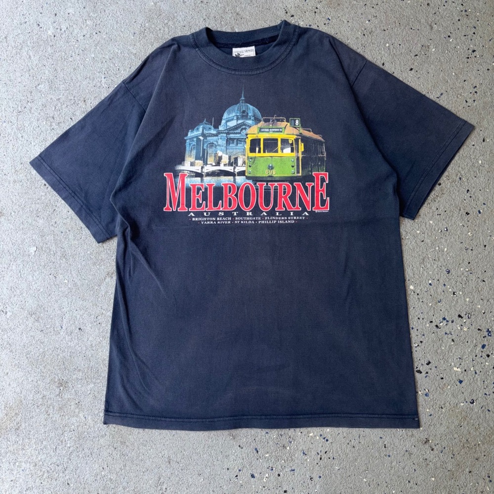Vintage Gooses Melbourne Australia T-Shirt Navy Blue Graphic Souvenir Size M